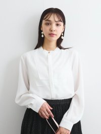 QUEENS COURT/クイーンズコート QUEENS COURT ジョーゼットフロントヨークシャツブラウス≪手洗い可能≫/507969776