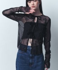  ＣＯＤＥ　Ａ/tulle lace ribbon blouse/507970709
