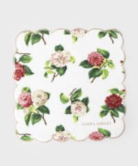  LAURA ASHLEY/カミール柄 プリント スカラップ刺繍タオルハンカチ/507970710