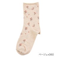 manzoku/マンゾク 満足 福助 【満足 ： ゆったりらくらく】 靴下 小花柄 クルー丈 アルガンオイル加工(3145－04N)婦人 女性 レディース フクスケ fukus/507971032