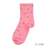 manzoku/マンゾク 満足 福助 【満足 ： ゆったり爽感】 靴下 小花柄 クルー丈 マルチストレッチ(3145－32N)婦人 女性 レディース フクスケ fukuske /507971034