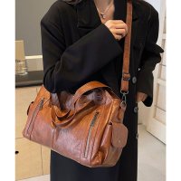 florge/フロージュ florge 【2WAY・多ポケット】レザーライクダブルファスナートートバッグ/ビジネスバッグ/ショルダーバッグ/507971372