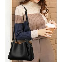 florge/フロージュ florge 【仕切りポケット内蔵】2WAY レザータッチ台形ハンドバッグ/ショルダーバッグ/507971376