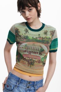 Desigual/デシグアル Desigual 風景柄のTシャツ/507971756