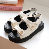 VIVIAN/ヴィヴィアン VIVIAN 厚底ゴールドモチーフツイードサンダル/507971797