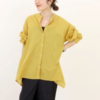 Aletta vita/アレッタ ヴィータ Aletta vita キャンブリックコットンイレギュラーヘムバンドカラーシャツ/507972074