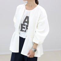 Aletta vita/アレッタ ヴィータ Aletta vita ダンボールノーカラーペプラムブルゾン/507972084