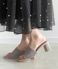RANDA/ランダ RANDA 【SUSTAINABLE】アシンメトリーニットミュールサンダル/507973892