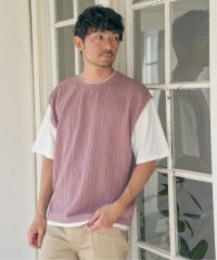 ikka/フクレジャカードフェイクベストTシャツ/507712191
