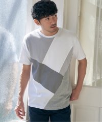 ikka/【親子コーデ】ブロックスポンチ斜め切り替えTシャツ/507721937