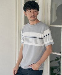 ikka/リップルパネルボーダーTシャツ/507829976