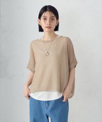 COMME CA ISM /和紙混　メッシュ　ポンチョニット/507929103