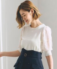 grove/ほんのり透ける抜け感がポイント！袖刺繍5分袖プルオーバー/507970797