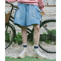 F.i.n.t/フィント F i.n.t 【洗える】ドロストリボンデニムハーフパンツ/507974351
