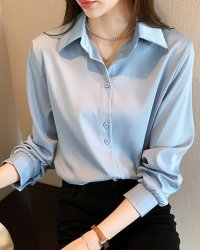 Lily of Valley/リリーオブバリー Lily of Valley 無地 襟付き 長袖 シャツ トップス きれいめ カジュアル 清楚 上品 シンプル 事務服/507976796