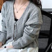 KiraKiraShop/キラキラショップ KiraKiraShop カーディガン《くるみボタンケーブルニットショートカーディガン 全3色》 ［zzo0024］/507976806