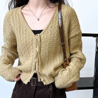 KiraKiraShop/キラキラショップ KiraKiraShop カーディガン《くるみボタンケーブルニットショートカーディガン 全3色》 ［zzo0024］/507976806
