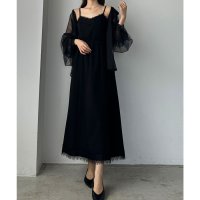 Louere/ルエレ Louere Louere レーストリミングセミフレアキャミワンピース/507977072