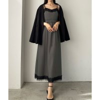 Louere/ルエレ Louere Louere レーストリミングセミフレアキャミワンピース/507977072