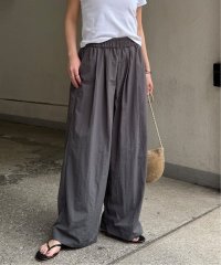 LBC/ナイロンギャザーワイドパンツ/507797367