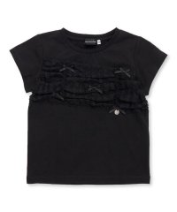 BeBe Petits Pois Vert/チュールリボン切り替え天竺半袖Tシャツ(95~150cm)/507975257