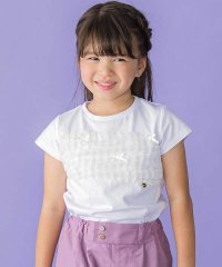 BeBe Petits Pois Vert/チュールリボン切り替え天竺半袖Tシャツ(95~150cm)/507975257