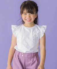 BeBe Petits Pois Vert/おめかしGIRLプリント天竺フリルスリーブTシャツ(95~150cm)/507975259