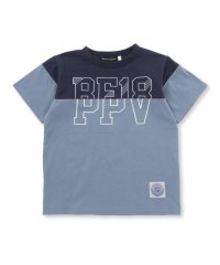 BeBe Petits Pois Vert/バイカラーBIGロゴプリント天竺半袖Tシャツ(95~160cm)/507975261