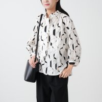 Doubleface Tokyo/ダブルフェーストーキョー Doubleface Tokyo 幾何柄フリルネックボウタイブラウス/507976938