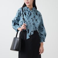 Doubleface Tokyo/ダブルフェーストーキョー Doubleface Tokyo 幾何柄フリルネックボウタイブラウス/507976938