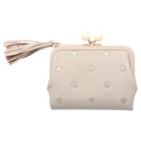 perche/ペルケ perche 財布 二つ折り財布 レディース 本革 がま口 ドット ブラック ベージュ 黒 08－06－03160/507980387