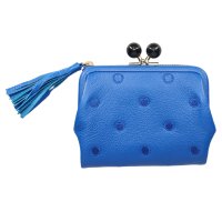 perche/ペルケ perche 財布 二つ折り財布 レディース 本革 がま口 ドット ブルー グリーン イエロー ゴールド シルバー 08－06－03560/507980390
