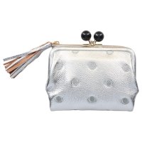 perche/ペルケ perche 財布 二つ折り財布 レディース 本革 がま口 ドット ブルー グリーン イエロー ゴールド シルバー 08－06－03560/507980390