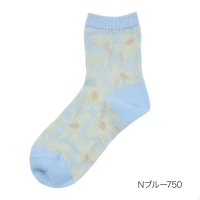 ＥＬＬＥ/エル ELLE 福助 【ELLE(エル)】 靴下 花柄 クルー丈 足底転写(3102－204)婦人 女性 レディース フクスケ fukuske ふくすけ/507980630