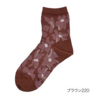 ＥＬＬＥ/エル ELLE 福助 【ELLE(エル)】 靴下 花柄 クルー丈 足底転写(3102－204)婦人 女性 レディース フクスケ fukuske ふくすけ/507980630