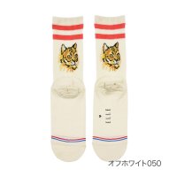 ＥＬＬＥ/エル ELLE 福助 【ELLE(エル)】 靴下 リブライン ネコ柄 クルー丈 足底転写(3102－205)婦人 女性 レディース フクスケ fukuske ふ/507980631