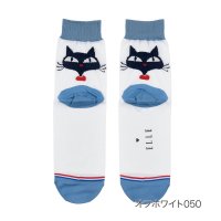 ＥＬＬＥ/エル ELLE 福助 【ELLE(エル)】 靴下 ラメ ネコ柄 クルー丈 足底転写(3102－206)婦人 女性 レディース フクスケ fukuske ふくすけ/507980632