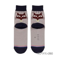 ＥＬＬＥ/エル ELLE 福助 【ELLE(エル)】 靴下 ラメ ネコ柄 クルー丈 足底転写(3102－206)婦人 女性 レディース フクスケ fukuske ふくすけ/507980632