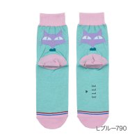 ＥＬＬＥ/エル ELLE 福助 【ELLE(エル)】 靴下 ラメ ネコ柄 クルー丈 足底転写(3102－206)婦人 女性 レディース フクスケ fukuske ふくすけ/507980632