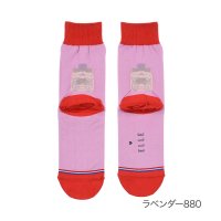 ＥＬＬＥ/エル ELLE 福助 【ELLE(エル)】 靴下 バイカラー パフューム柄 クルー丈 足底転写(3102－208)婦人 女性 レディース フクスケ fukusk/507980635