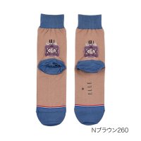 ＥＬＬＥ/エル ELLE 福助 【ELLE(エル)】 靴下 バイカラー パフューム柄 クルー丈 足底転写(3102－208)婦人 女性 レディース フクスケ fukusk/507980635