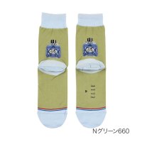 ＥＬＬＥ/エル ELLE 福助 【ELLE(エル)】 靴下 バイカラー パフューム柄 クルー丈 足底転写(3102－208)婦人 女性 レディース フクスケ fukusk/507980635
