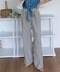 VIVIDLADY/ビビッドレディ VIVIDLADY ストライプ柄パンツ夏ワイドパンツ レディース ボトムス/507981098