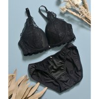 Honeys/ハニーズ Honeys レース使いブラセット ブラセット 下着 アンダーウェア ブラジャー ソフトワイヤー ショーツ レース 花柄 ナイロン混 パッド付 レディ/507981267