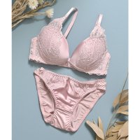 Honeys/ハニーズ Honeys レース使いブラセット ブラセット 下着 アンダーウェア ブラジャー ソフトワイヤー ショーツ レース 花柄 ナイロン混 パッド付 レディ/507981267