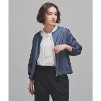 Honeys/ハニーズ Honeys 8分袖ノーカラーブルゾン アウター ノーカラーブルゾン ブルゾン ノーカラー 8分袖 ストレッチツイル デニムライク レーヨン混 レディ/507981277