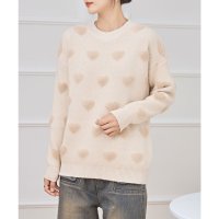 Lace Ladies/レースレディース Lace Ladies ハート柄 配色 シャギー ニット プルオーバー/507981548