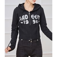 Lace Ladies/レースレディース Lace Ladies 配色 ロゴ コンパクト ジップアップ ニット カーディガン/507981549