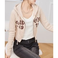 Lace Ladies/レースレディース Lace Ladies 配色 ロゴ コンパクト ジップアップ ニット カーディガン/507981549