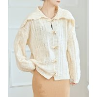 Lace Ladies/レースレディース Lace Ladies ケーブル柄 トグル ニット フーデット カーディガン/507981550
